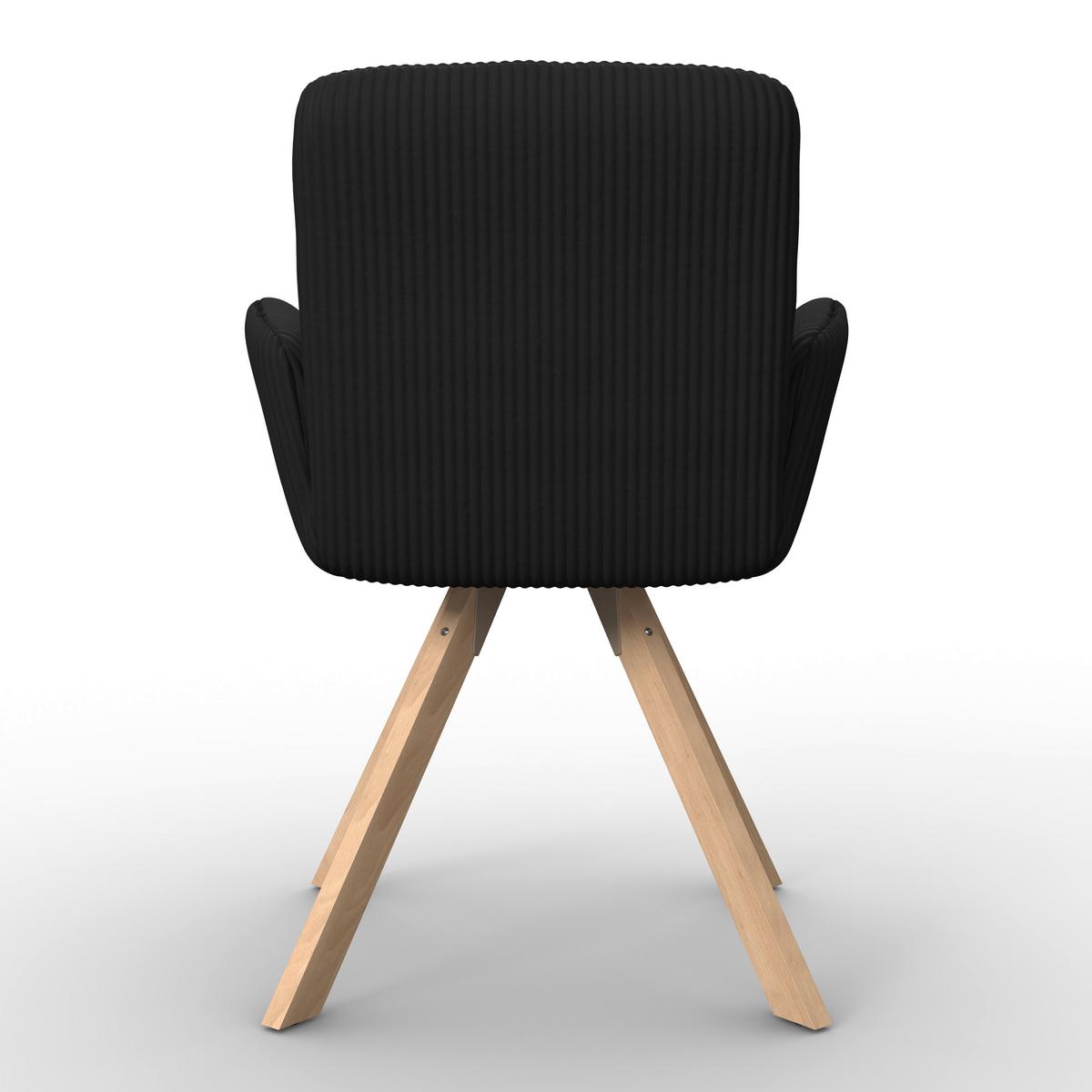 Židle s podučkami Mairo, MAIRO - černá/barvy buku, Moderní, dřevo/textil (66/62/91cm) - Bessagi Home