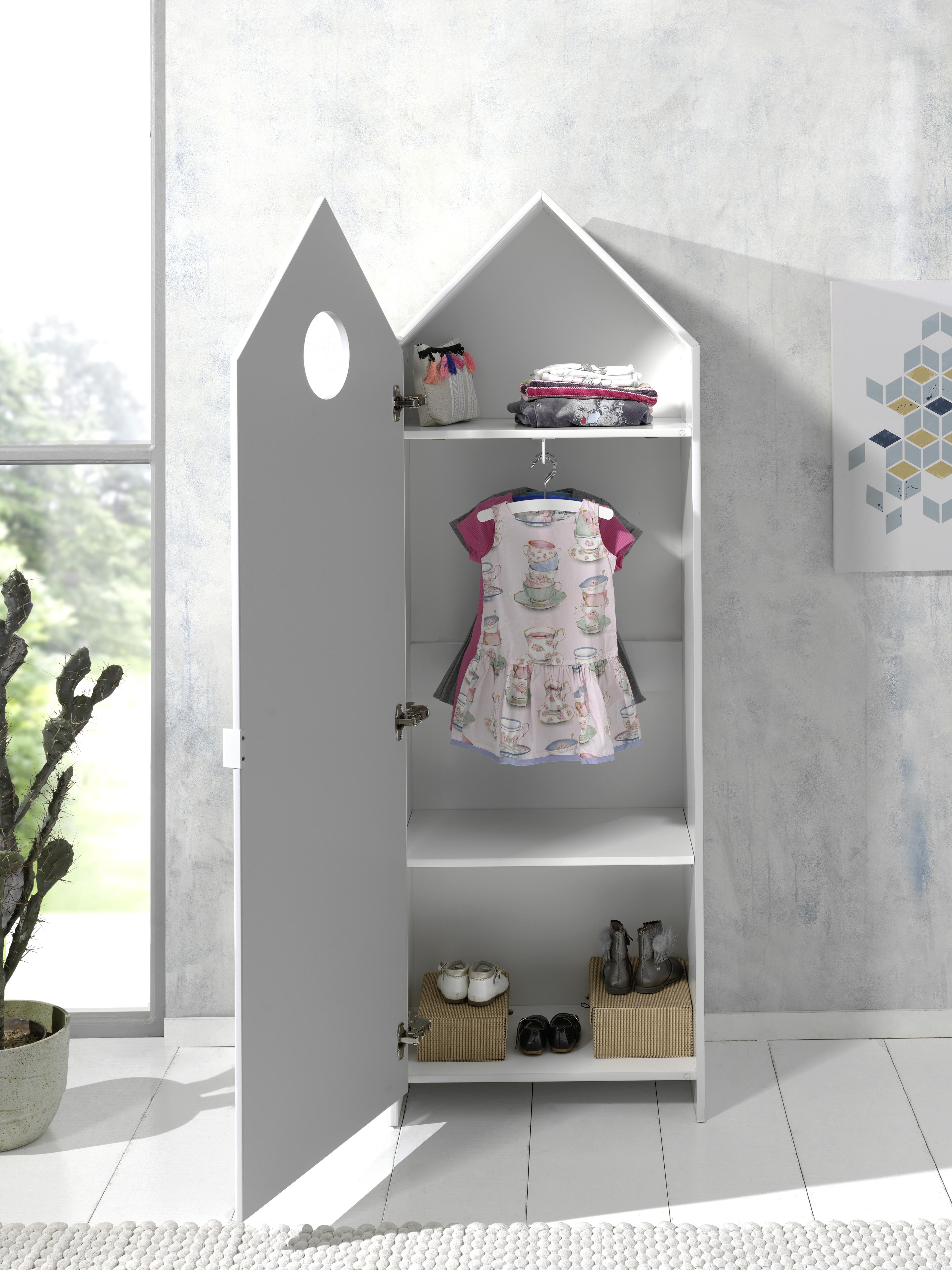 Kleiderschrank mit Kleiderstange und Einlegeböden