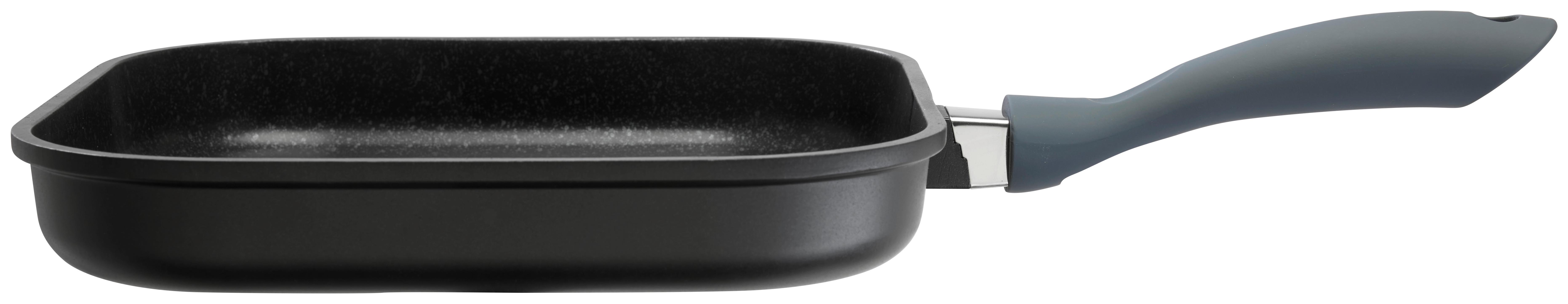 Grilovací pánev Smart, 27,5/27,5cm - šedá/černá, Konvenční, kov/plast (27,5/27,5/4,6cm) - Mömax