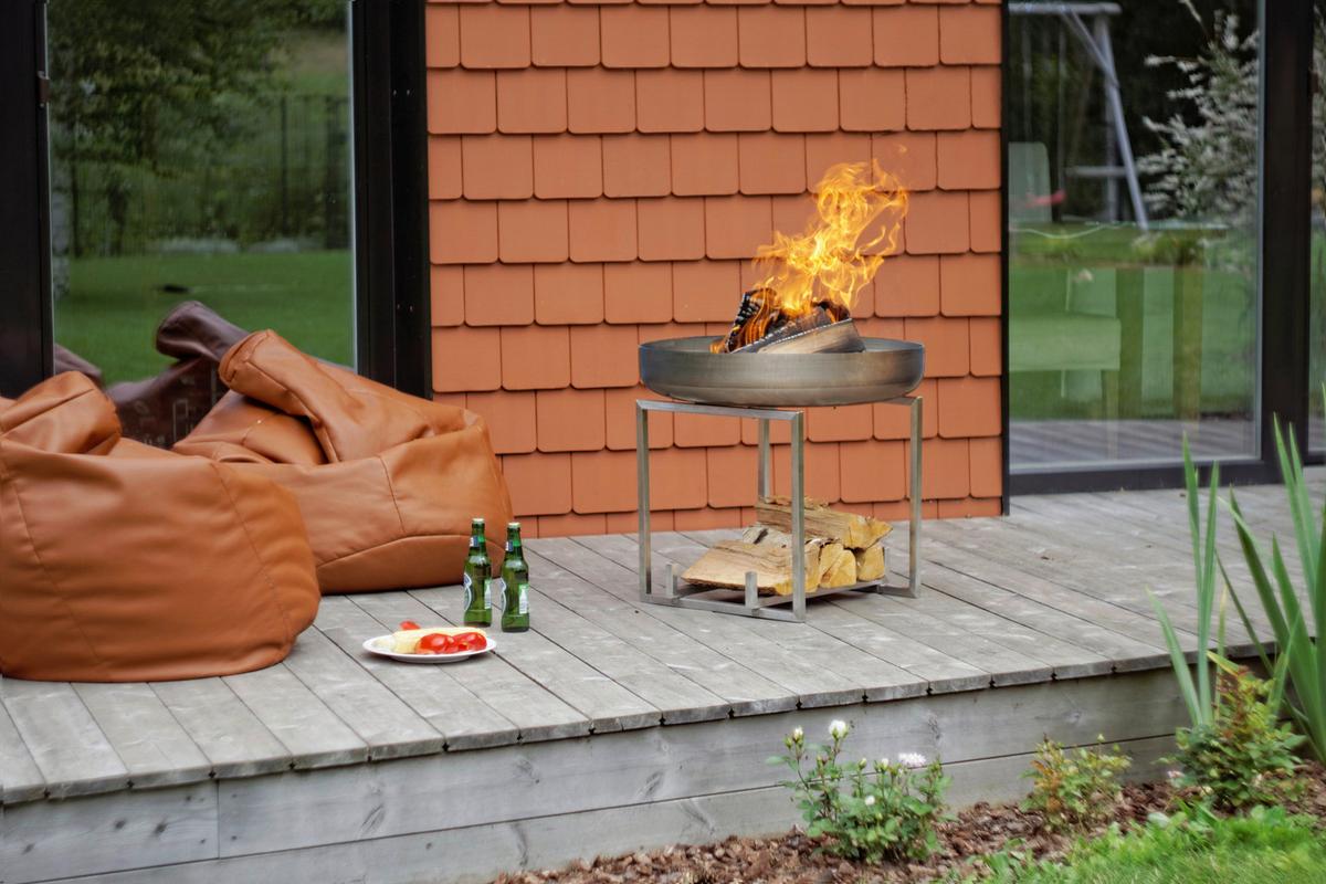 Feuerschale Nagliai M Edelstahl - Edelstahlfarben, Basics, Metall (63/63/56cm)