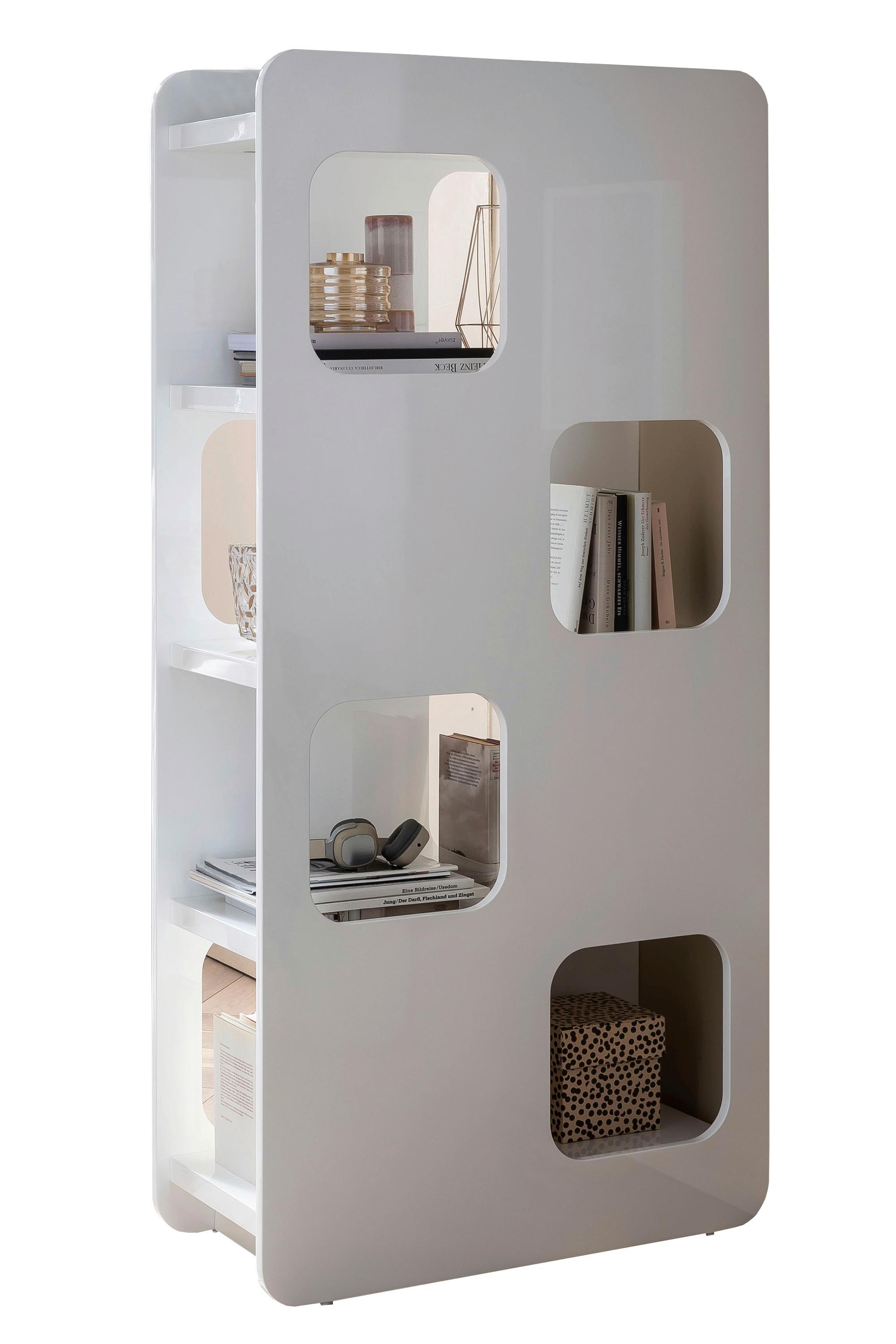 Raumteiler Weiß Hochglanz B: 81cm - Weiß Hochglanz, Design, Holzwerkstoff (81/168/36cm) - Livetastic