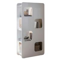 Raumteiler Weiß Hochglanz B: 81cm - Weiß Hochglanz, Design, Holzwerkstoff (81/168/36cm) - Livetastic