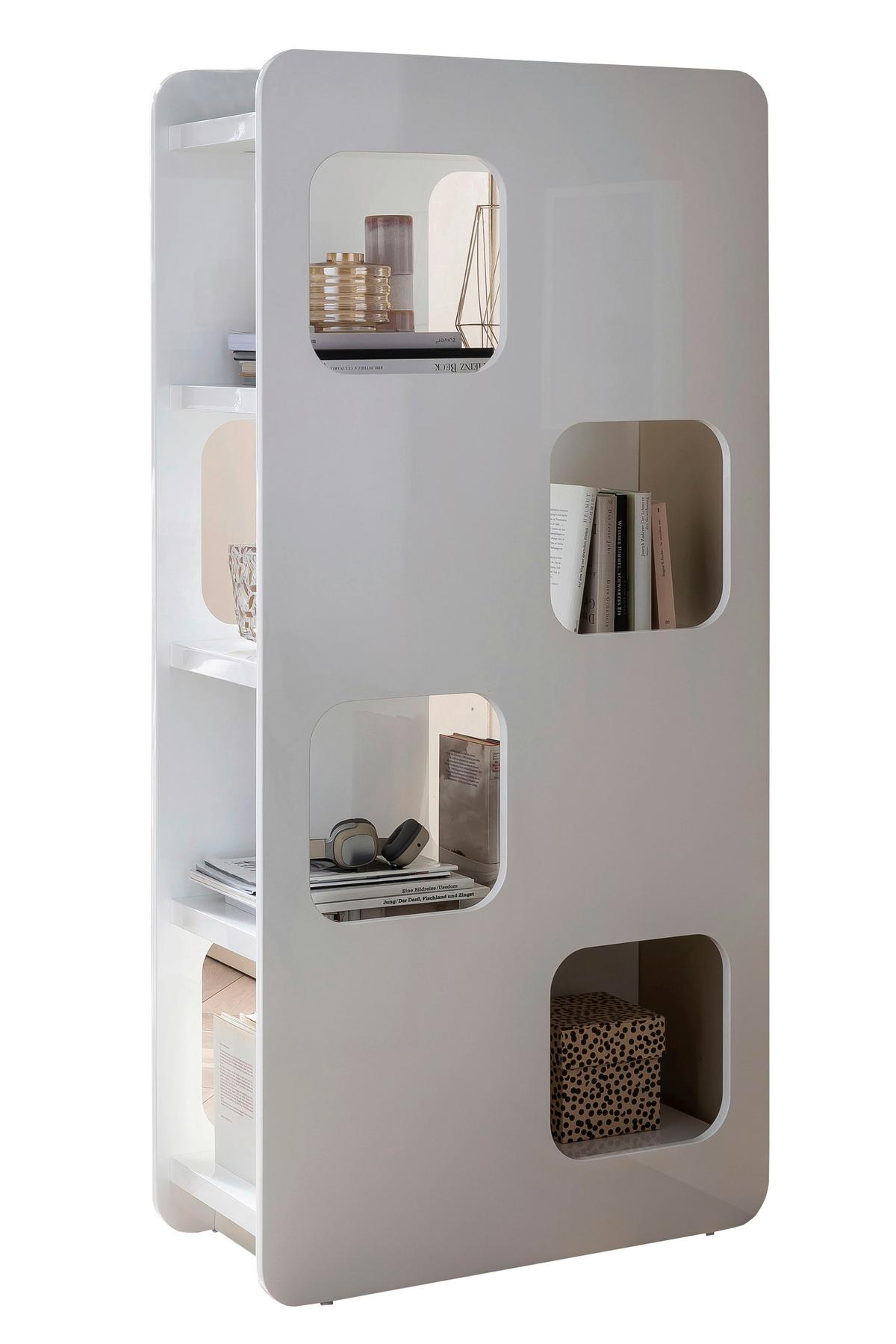 Raumteiler Weiß Hochglanz B: 81cm - Weiß Hochglanz, Design, Holzwerkstoff (81/168/36cm) - Livetastic