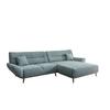 Ecksofa Chenille Blau S: 290x166 Cm - Wildeiche/Mintgrün, MODERN, Textil (290/166cm) - MID.YOU