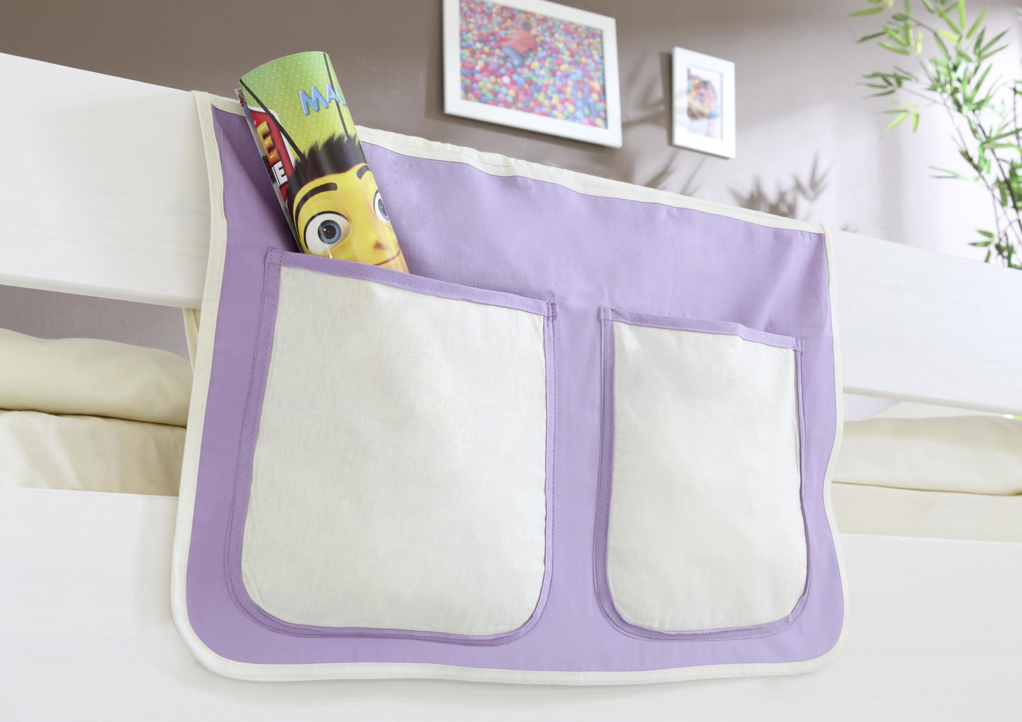 Vrecko na posteľ fialové - lila/biela, Konventionell, textil (56/32/2cm) - MID.YOU