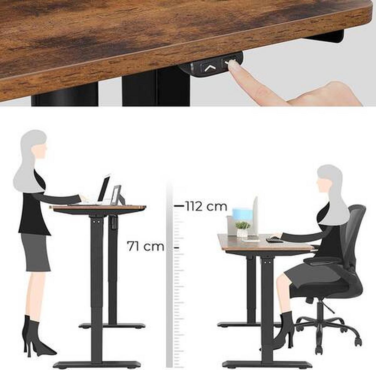 Schreibtischbeine B: 115-147cm H: 71-112 cm verstellbar - Schwarz, Basics, Metall (115-147/71-112/60cm) - Boxxx