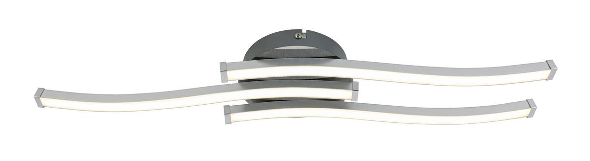 STROPNÉ LED SVIETIDLO ROLLIM - biela/niklová, Konventionell, kov/plast (14/54,5/6,5cm) - Mömax