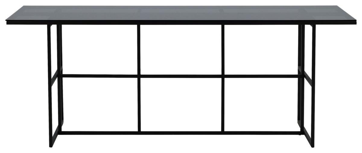 Esstisch Leif - Schwarz, Design, Glas/Metall (200/90/74cm) - Livetastic