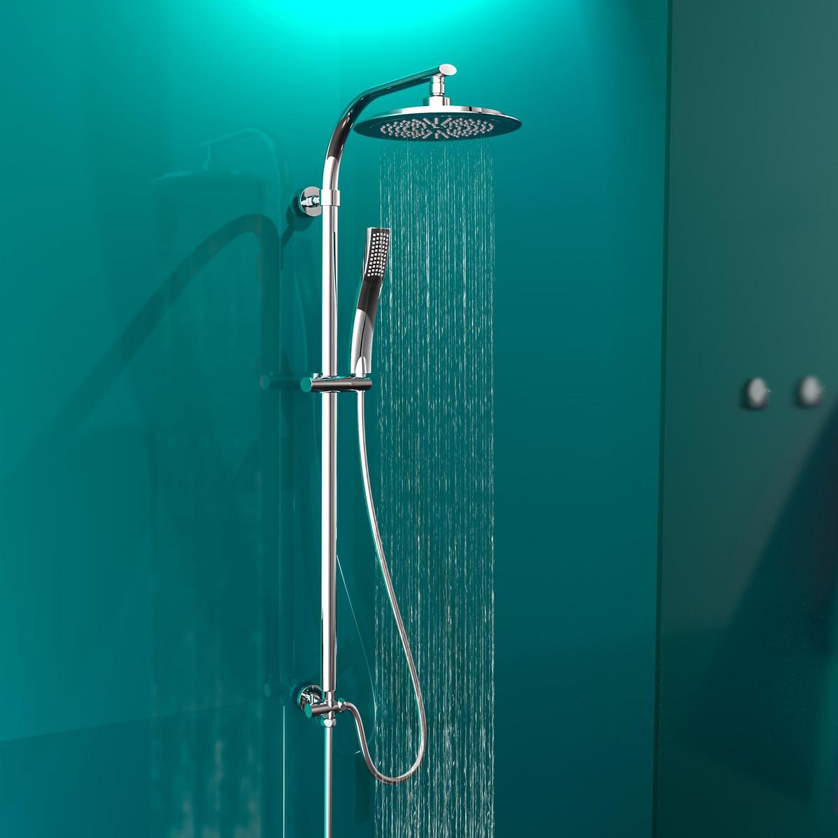 Brausegarnitur Stiloval Chrom 2-Fach verstellbar - Chromfarben, Design, Kunststoff (11,5/101/29cm) - Schütte