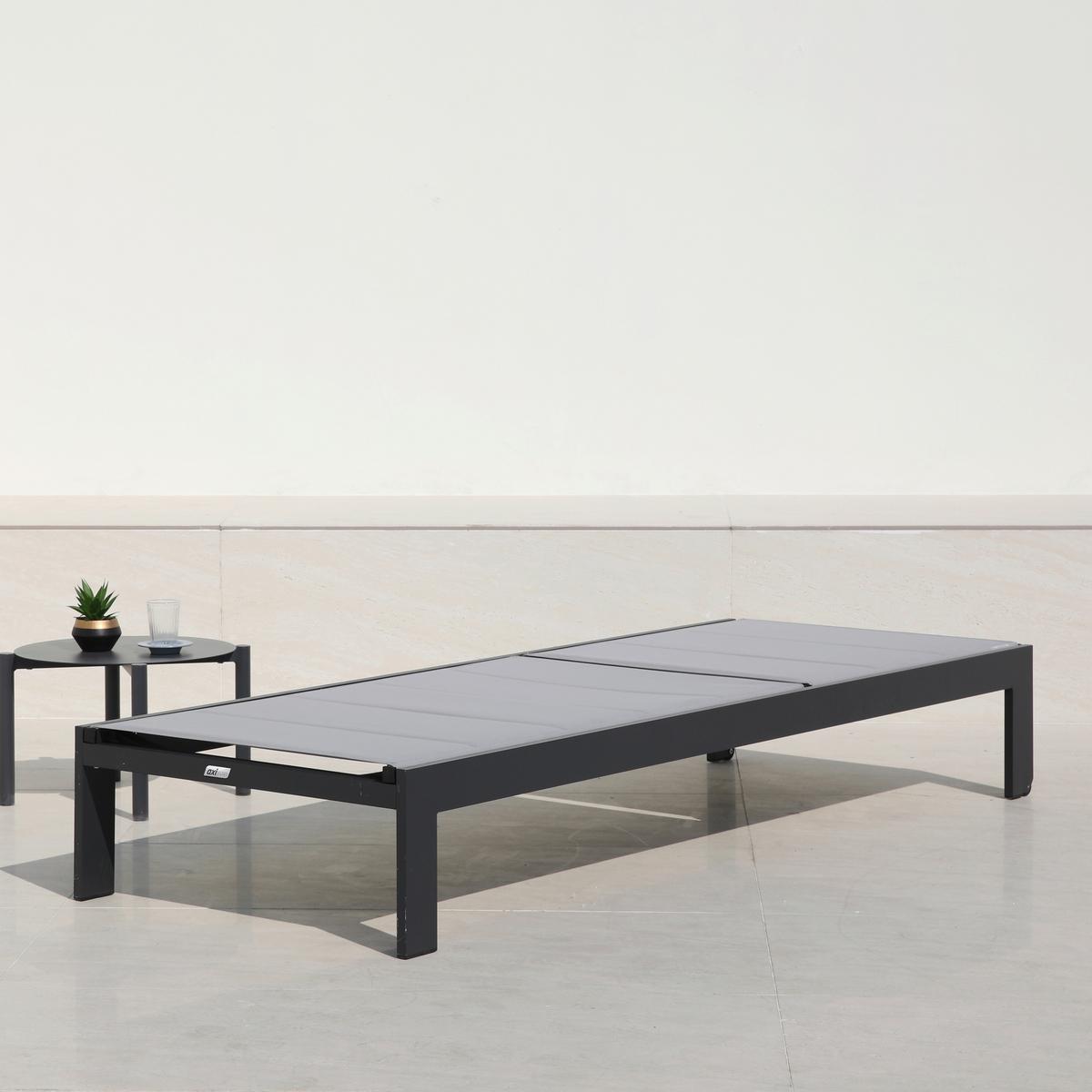 Gartenliege A090.071.55 - Anthrazit/Grau, Basics, Metall (200/75/31cm) - Ambia Garden