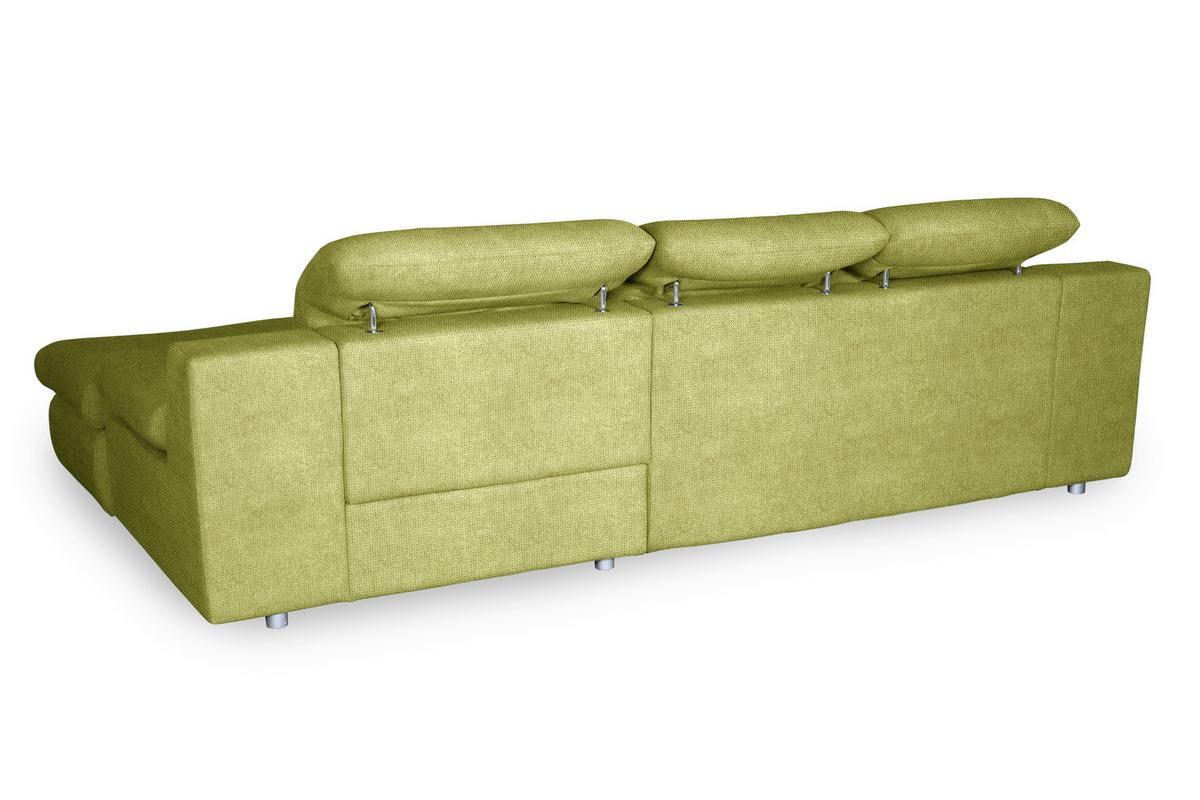 Ecksofa Isona Grün Chenille - Chromfarben/Grün, Design, Textil (286/165cm) - Livetastic