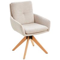 Armlehnstuhl Slide Creme B: 58 cm - Eichefarben/Creme, MODERN, Holz/Textil (58/91/63,5cm) - Livetastic