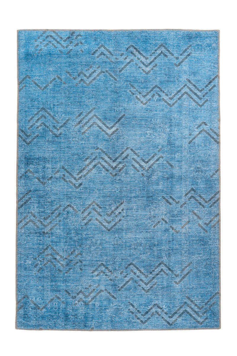 Webteppich Blau Antique 120x180 cm - Blau/Goldfarben, Design, Textil (120/180cm) - Kayoom