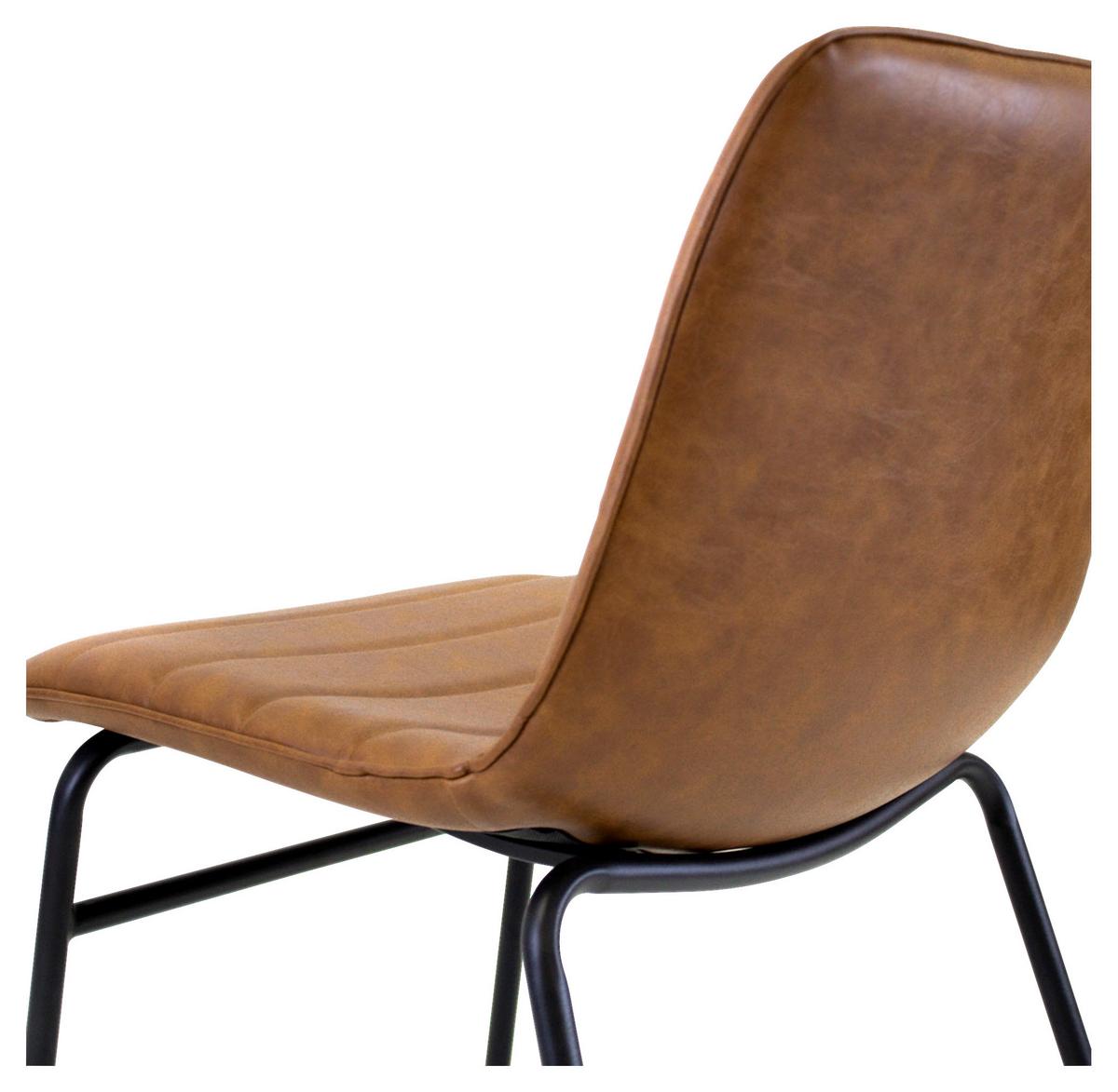 Stuhl Milan Cognac, B: 48 cm - Cognac/Schwarz, KONVENTIONELL, Kunststoff/Textil (48/77/56cm) - MID.YOU