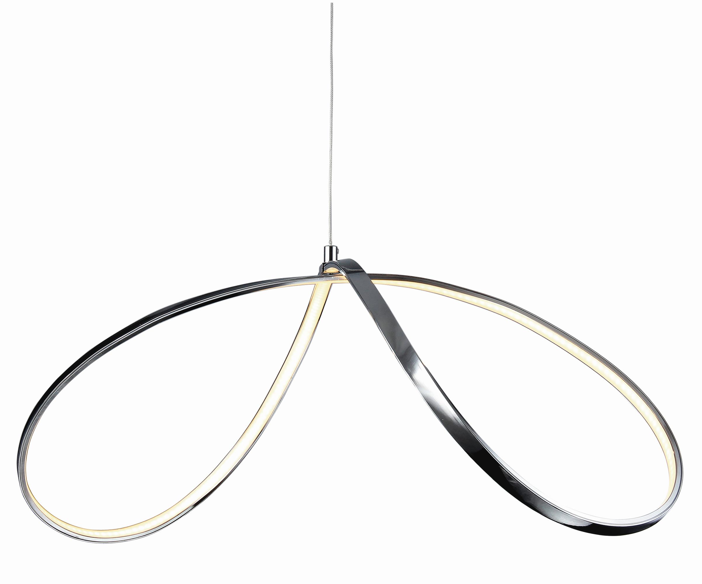 Led-hängeleuchte Loop Line H: 120 Cm Chromfarben - Chromfarben, Design, Metall (72/32/120cm) - Näve