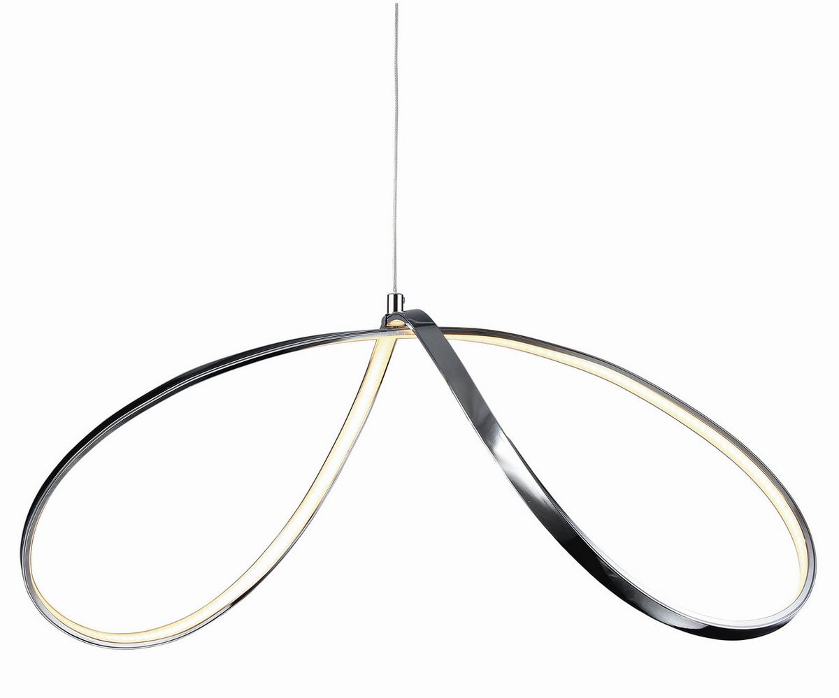 Led-hängeleuchte Loop Line H: 120 Cm Chromfarben - Chromfarben, Design, Metall (72/32/120cm) - Näve