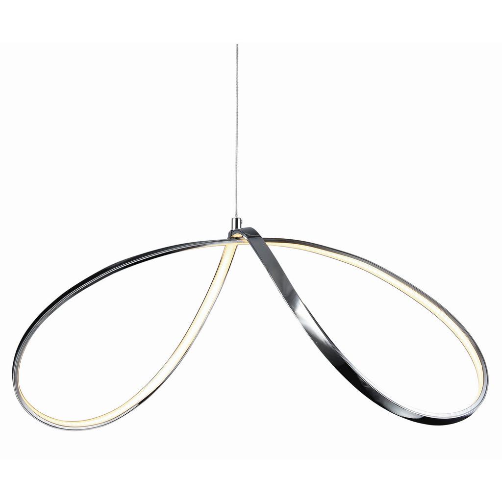LED-Hängeleuchte Loop Line H: 120 cm Chromfarben