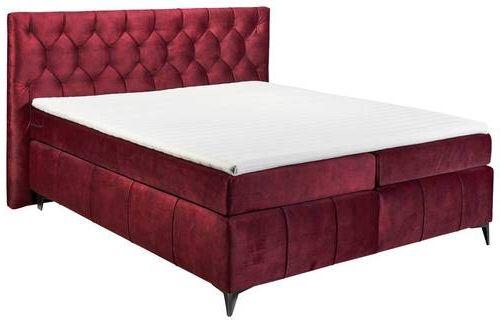Boxspring posteľ Pembroke, 180x200, vínová - lila/čierna, Basics, kompozitné drevo/textil (180/200cm) - MID.YOU