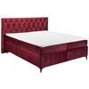 Boxspring postel Pembroke, 180x200, vínová - bordeaux/černá, Basics, kompozitní dřevo/textil (180/200cm) - MID.YOU