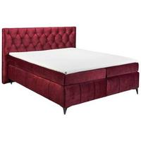 Boxspring postel Pembroke, 180x200, vínová - bordeaux/černá, Basics, kompozitní dřevo/textil (180/200cm) - MID.YOU
