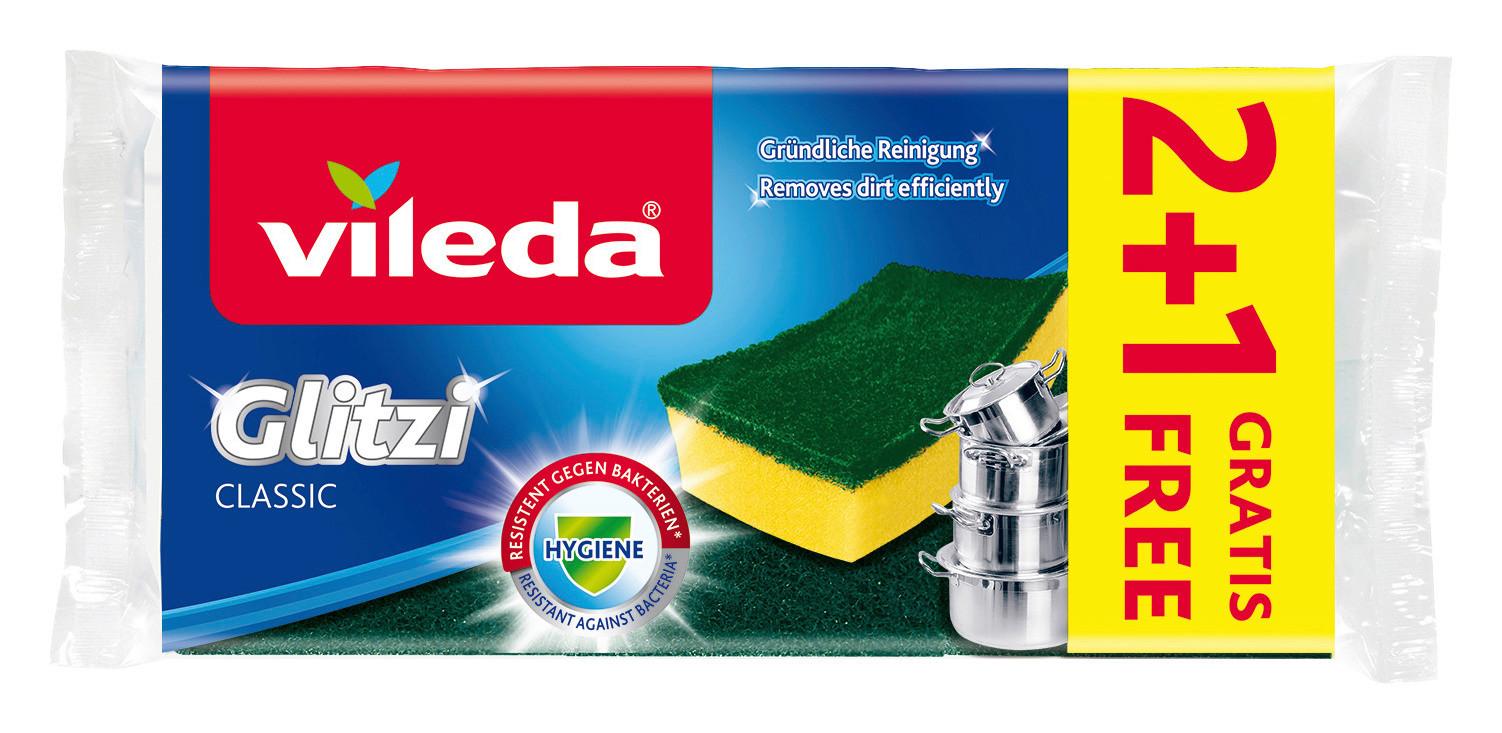 Küchenschwamm Glitzi Classic 3 Stück - Gelb/Grün, Basics (22,5/11/2,6cm) - Vileda