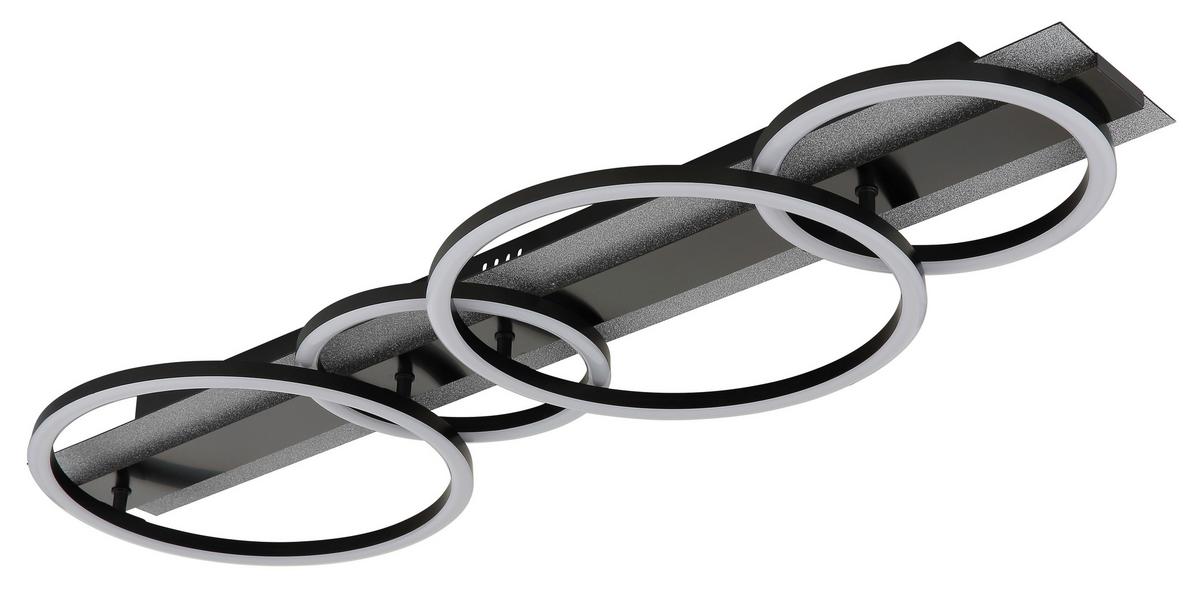 LED-Deckenleuchte 4000k., 55w - Silberfarben/Schwarzchrom, Design, Kunststoff/Metall (86,2/30/8,8cm) - Globo