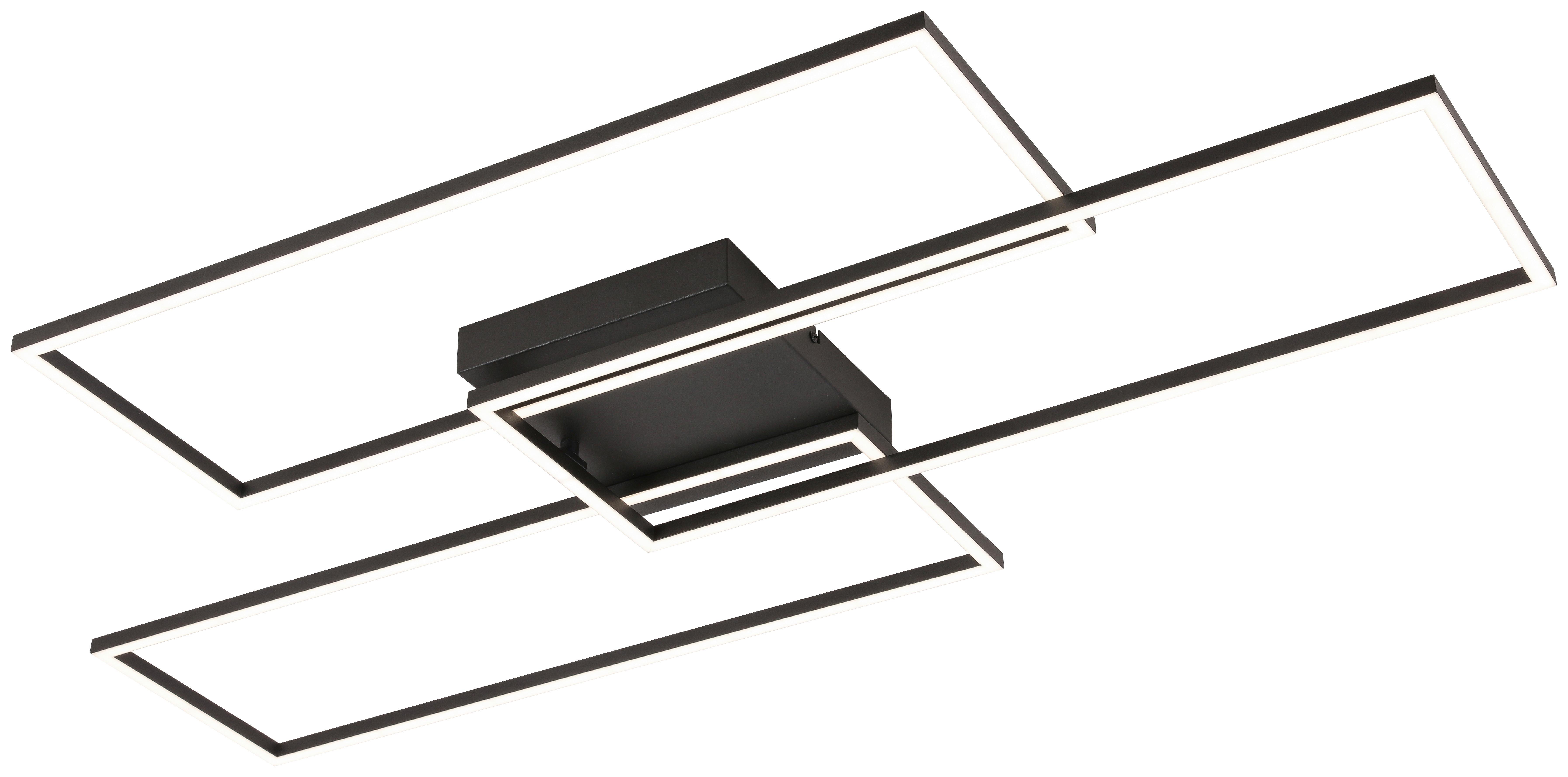 LED-Deckenleuchte Hava L: 108 cm - Schwarz, Design, Kunststoff/Metall (108/56/7,5cm) - Luca Bessoni