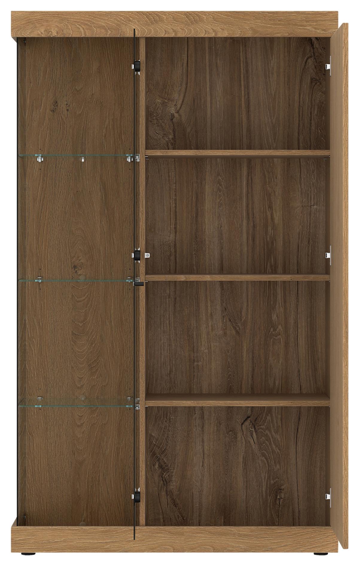 Vitrine Aretta Eichefarben B: 100 Cm - Eichefarben, MODERN, Glas/Holzwerkstoff (100/166,6/41,8cm)