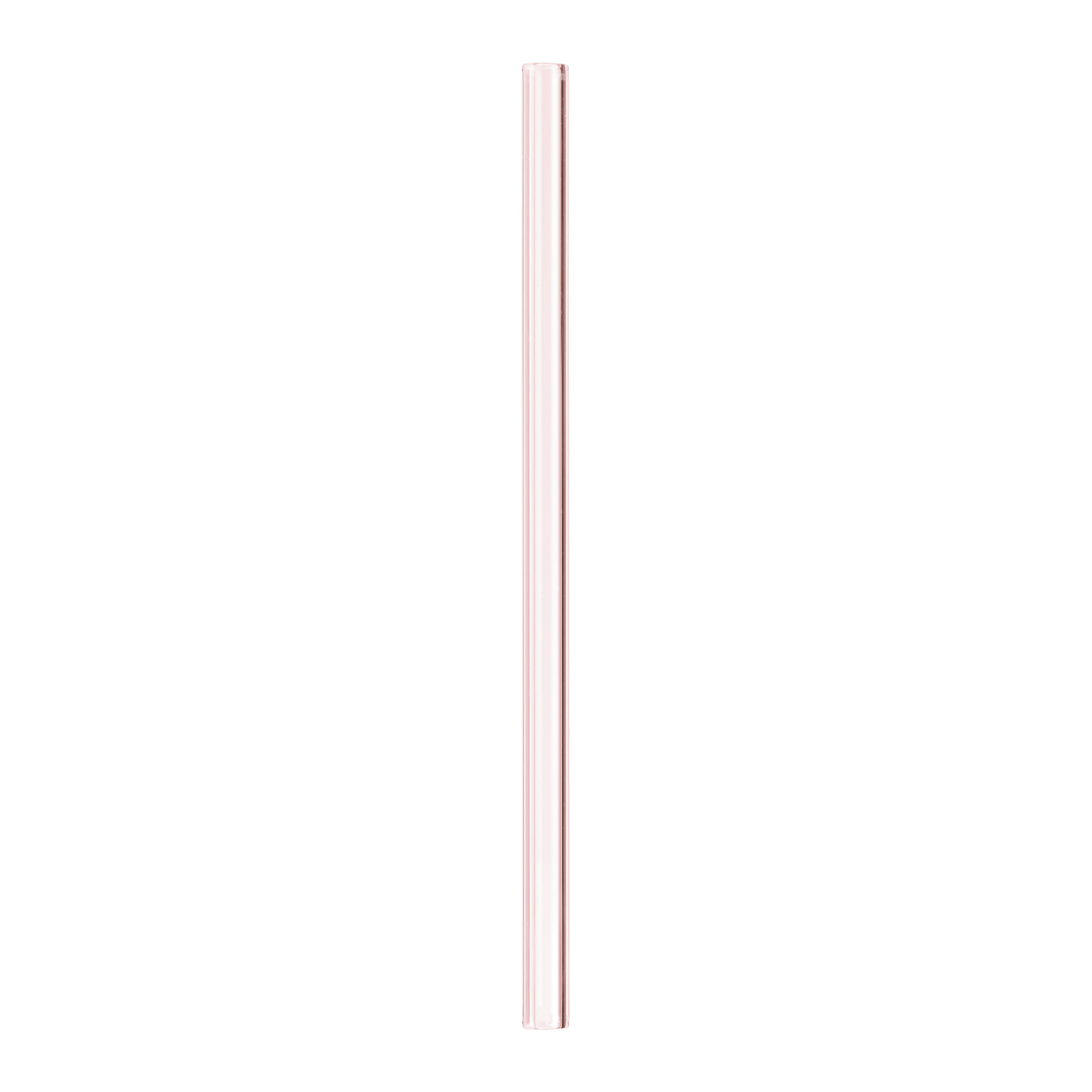 SLAMKA NA PITIE JESSY - priehľadné/pink, sklo (16cm) - Premium Living