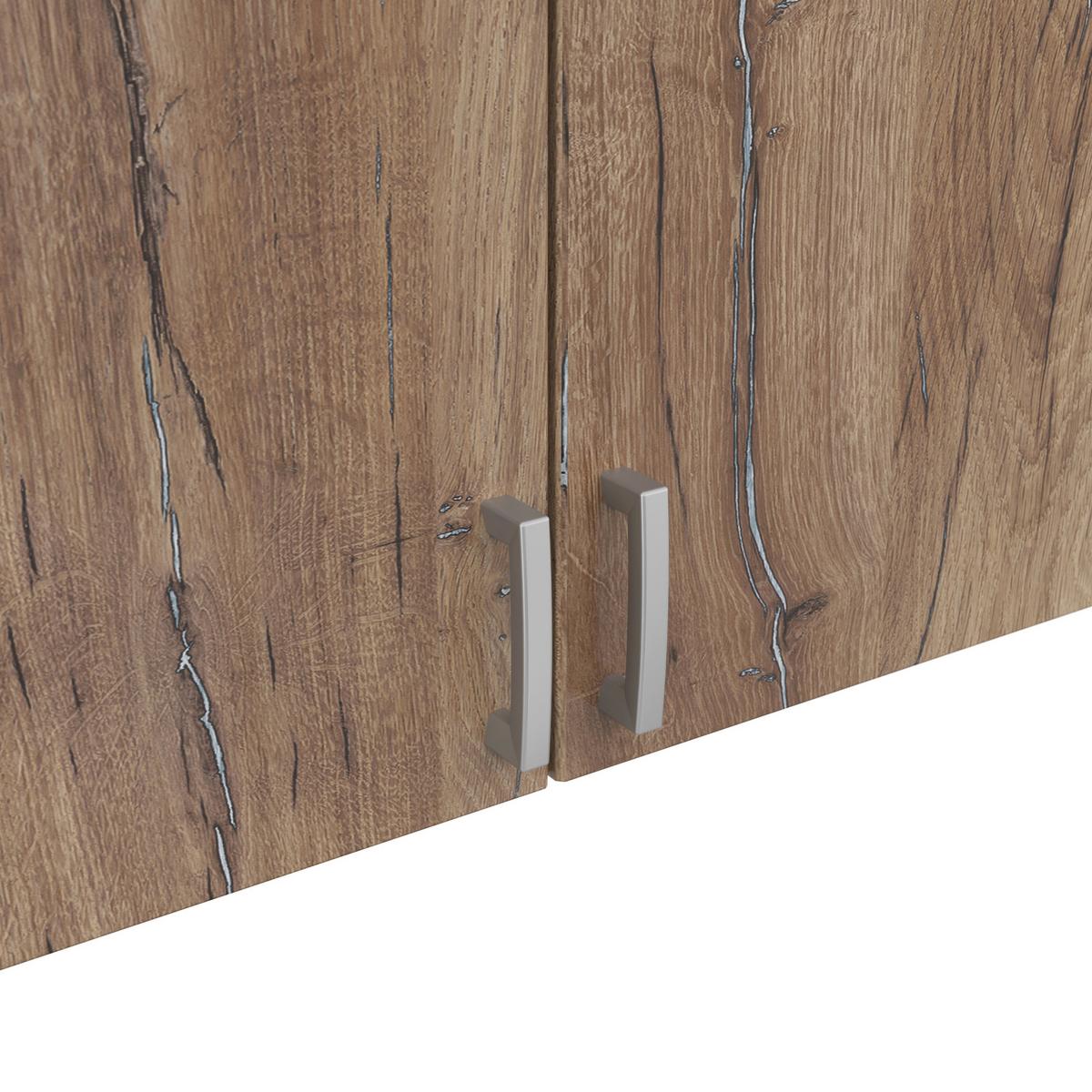 Nadstavec BRANDO 136cm dekor dub Flagstaff - farba duba/strieborná, Konventionell, kompozitné drevo/plast (136/39/54cm)