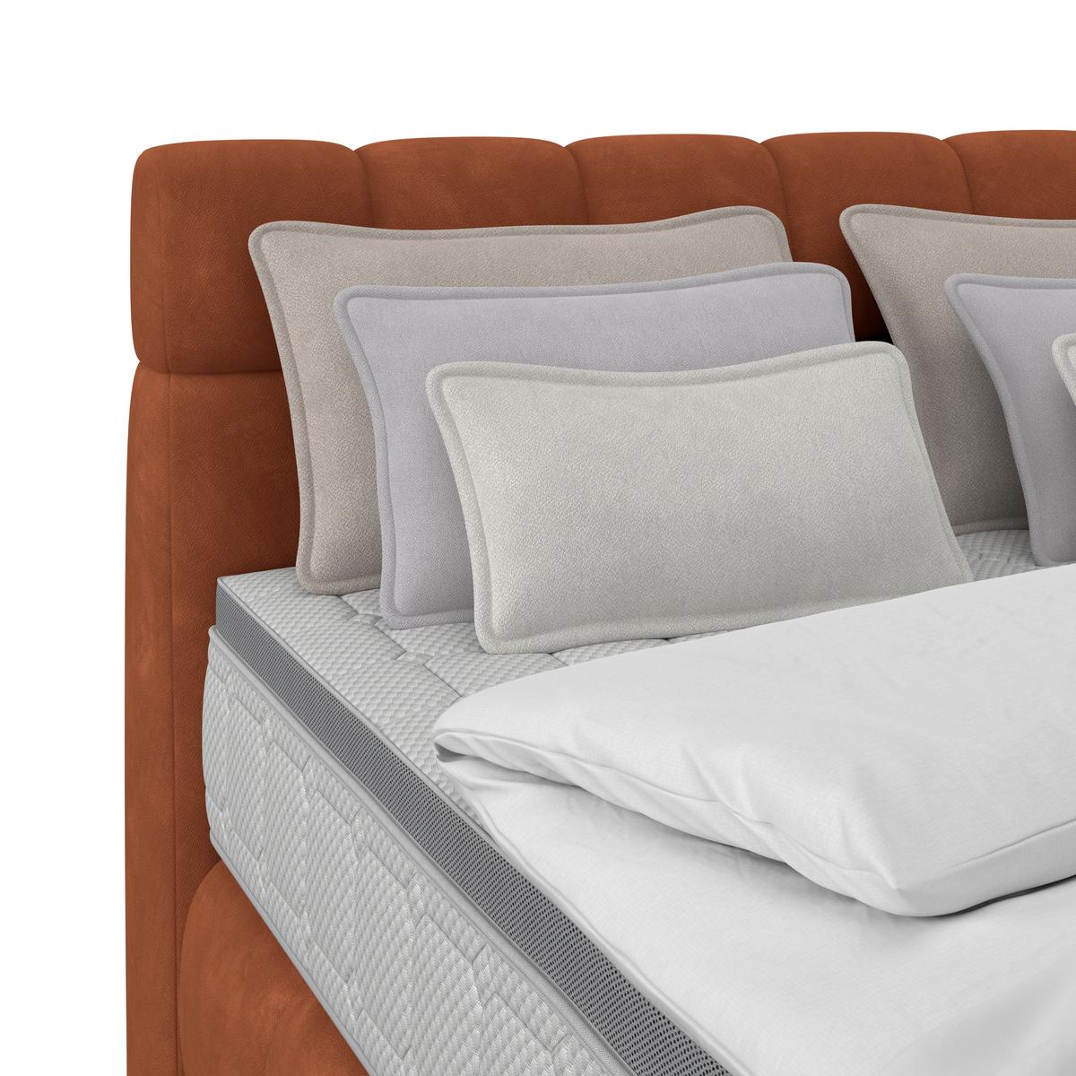 Boxspringbett Nobu Rostbraun, Lf: 140x200 Cm - Rostfarben/Schwarz, Trend, Holz/Textil (140/200cm)