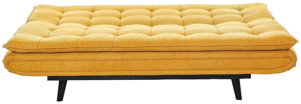 Rozkládací pohovka SUN, žlutá, sklopná, max. 360 kg - černá/žlutá, Moderní, dřevo/textil (190/83/93cm) - Mömax