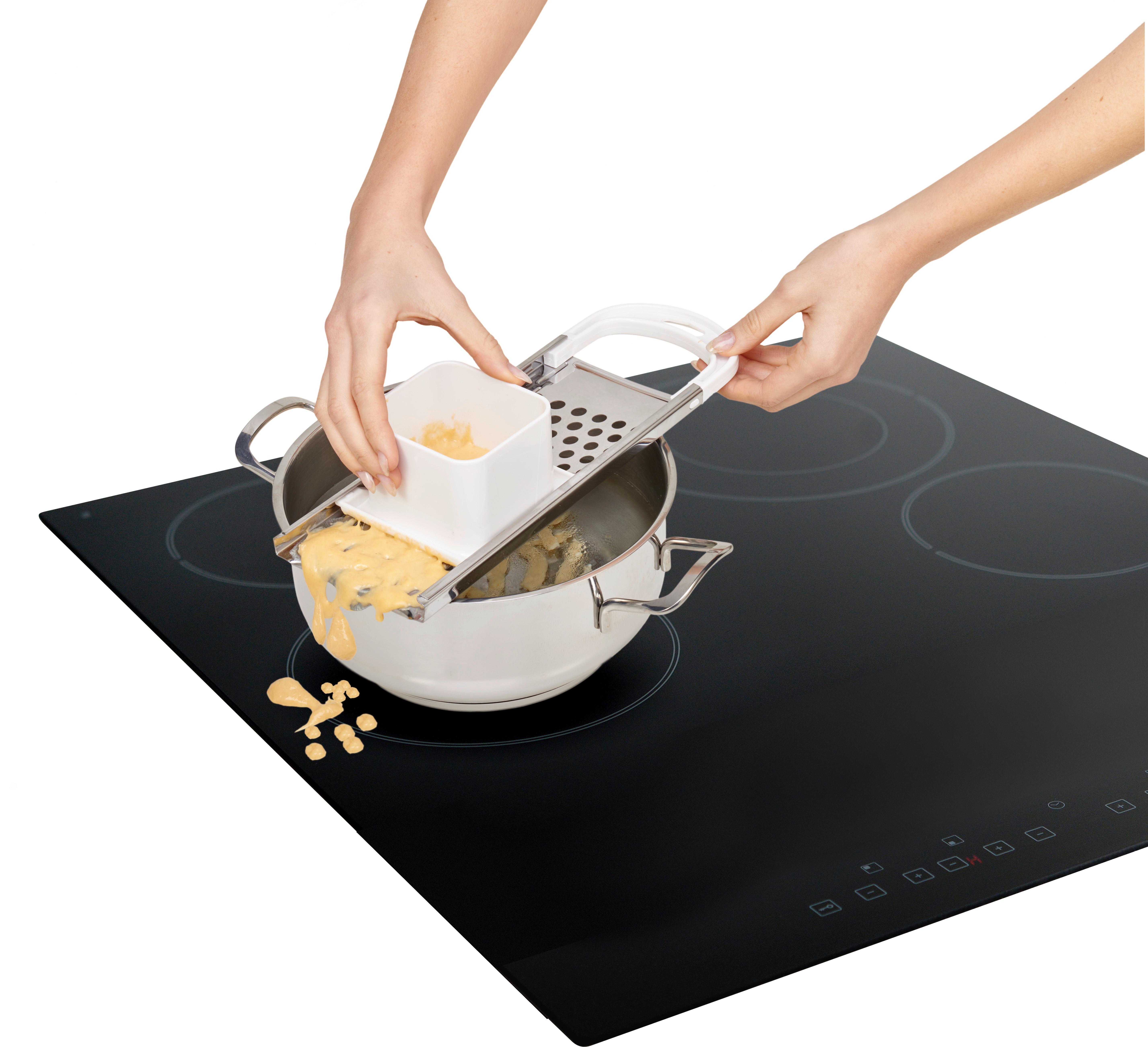 Spätzlehobel Metall/kunststoff Miguel L: Ca. 32 Cm, Mit Griff - Edelstahlfarben/Weiß, Basics, Kunststoff/Metall (11,0/32,0/6,6cm) - Metaltex