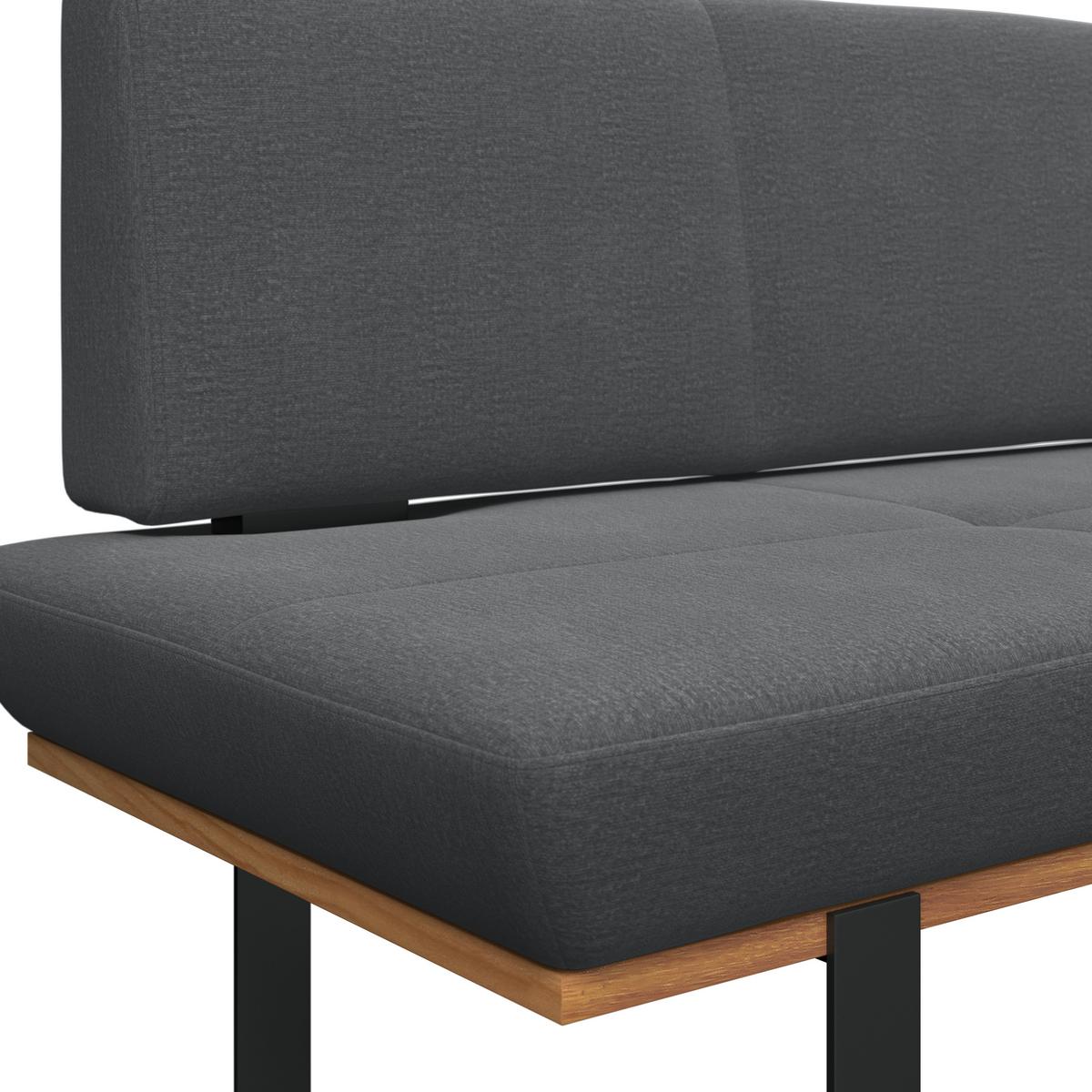 Sitzbank Tristan Webstoff schwarz, B: 170cm - Schwarz, MODERN, Holz/Textil (170/48/90cm) - James Wood