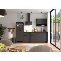 Küchenblock Berlin Schwarz/eiche Dekor B: 260 Cm - Schwarz/Eiche Artisan, Design, Holzwerkstoff (260cm) - MID.YOU