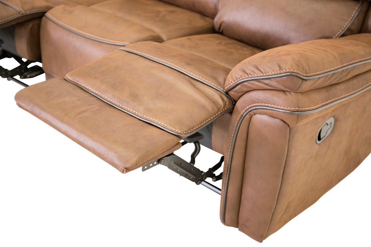 3-sitzer-sofa Saranda - Schwarz/Braun, Design, Kunststoff/Textil (206/96/98cm) - Livetastic