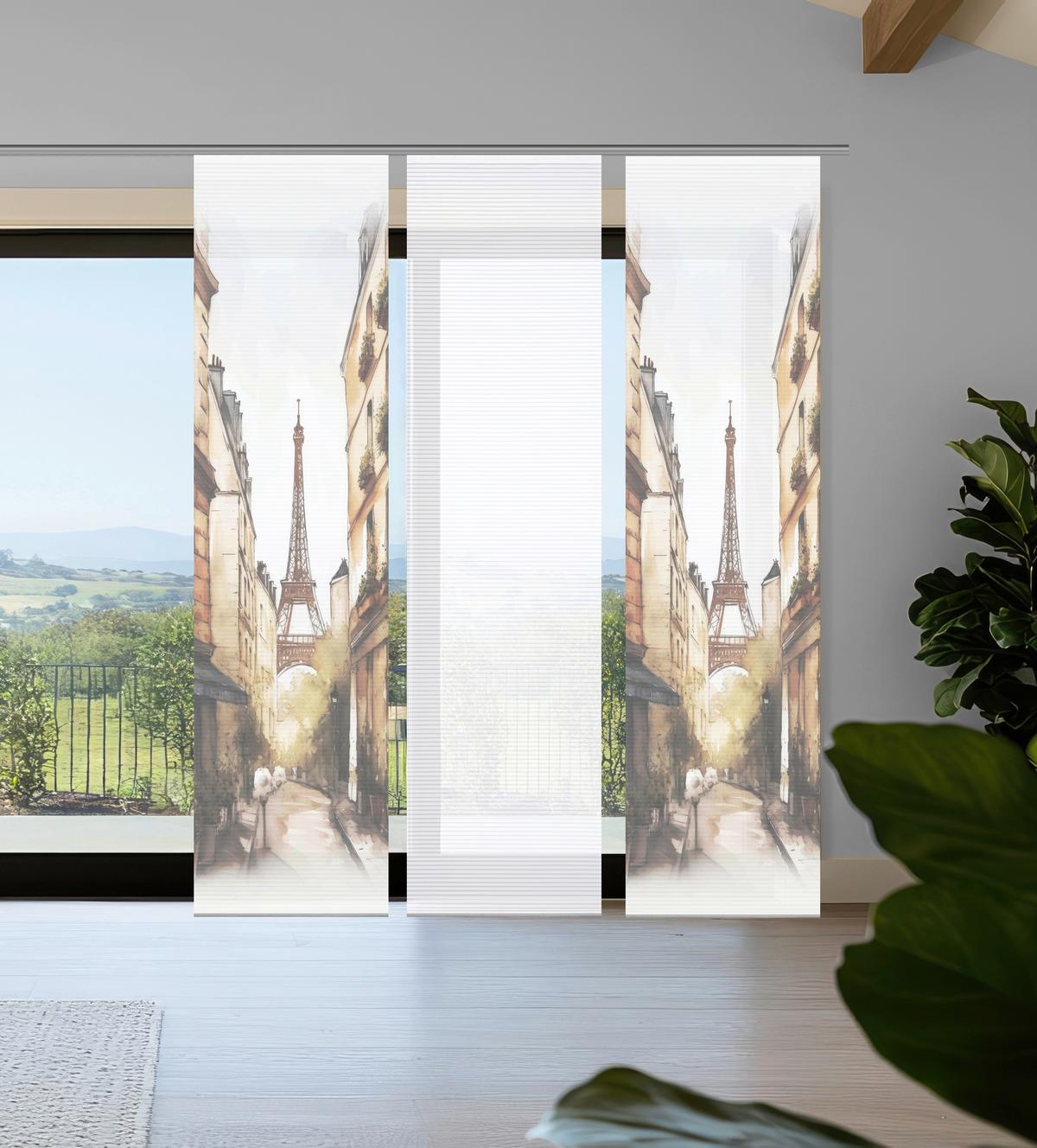 Flächenvorhang Francq 3er Set - Naturfarben/Weiß, LIFESTYLE, Textil (60/245cm)