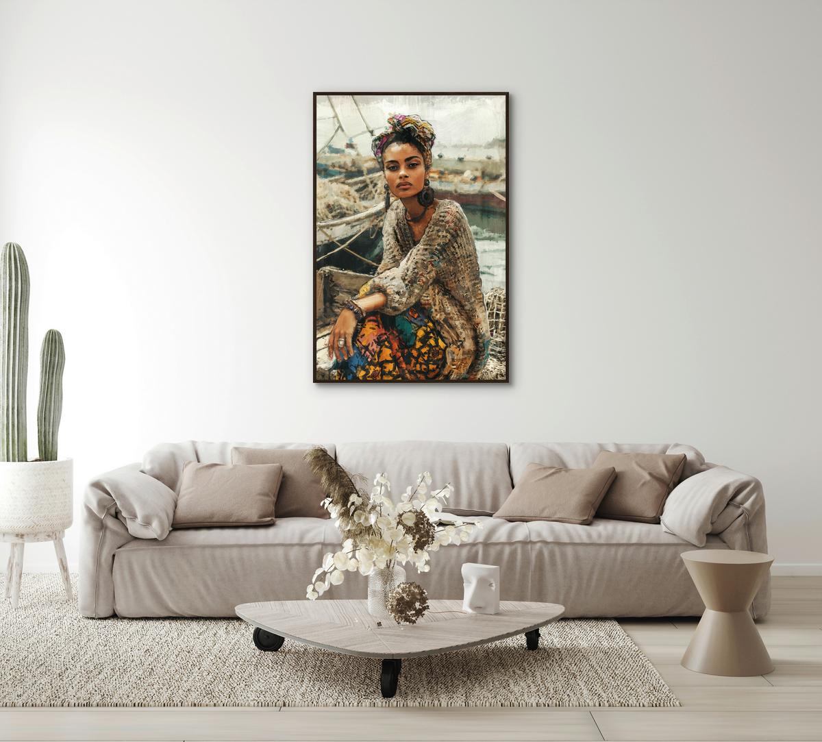 Obraz na plátne Denise, ca. 60/90cm - viacfarebná/farba wenge, Modern, kompozitné drevo/textil (60/90cm) - Premium Living