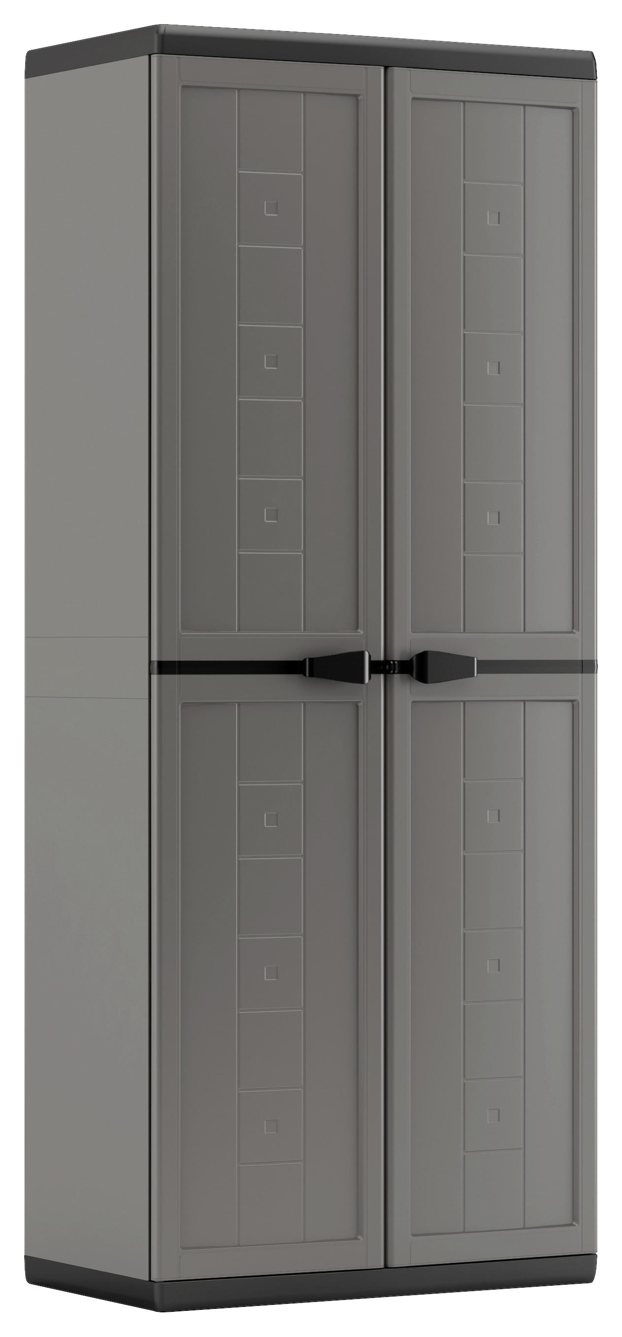 Plastová Skříň Jolly Vysoká Tmavě Šedá - šedá/černá, Konvenční, plast (68/166/39cm) - Keter