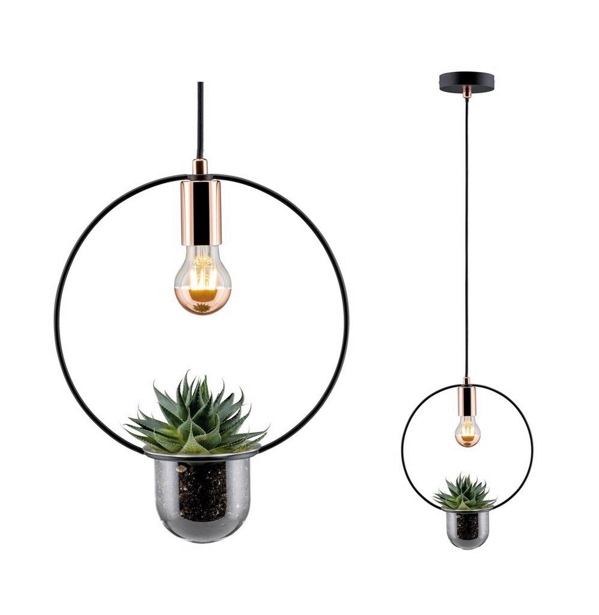 Hängeleuchte Neordic Tasja H: 110 cm 1-Flammig, dimmbar - Schwarz/Kupferfarben, Design, Glas/Metall (30cm) - Paulmann