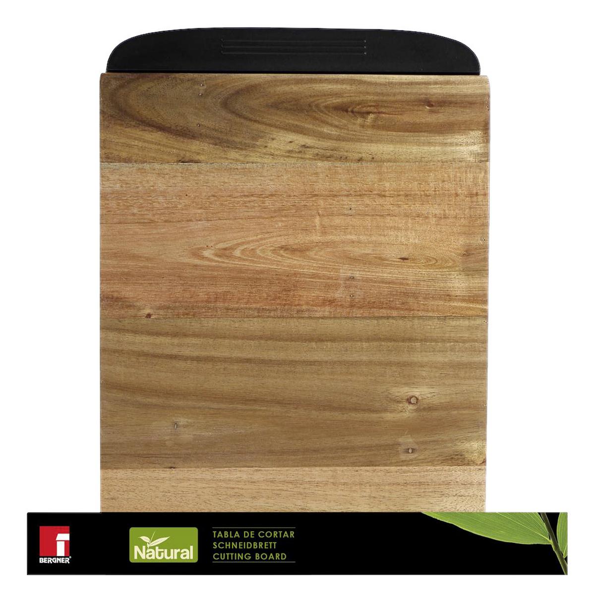 Schneidebrett Aus Holz Mit Auffangwanne L/b: 37,3/24,8 Cm - Schwarz/Akaziefarben, Basics, Holz/Kunststoff (37.3/24.8/3.5cm)