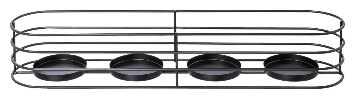 Stojan na svíčky Oscar I - černá, Design, kov (50/10/8cm)