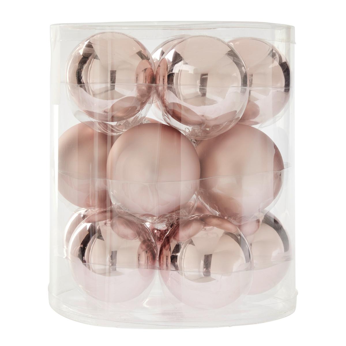 Sada vánočních  koulí Noel, Ø: 6cm, 15ks/bal. - světle fialová, Basics, sklo (6cm) - Modern Living