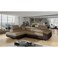 Ecksofa Anton Braun/dunkelbraun S:203x272cm - Chromfarben/Dunkelbraun, Design, Textil (203/272cm) - MID.YOU