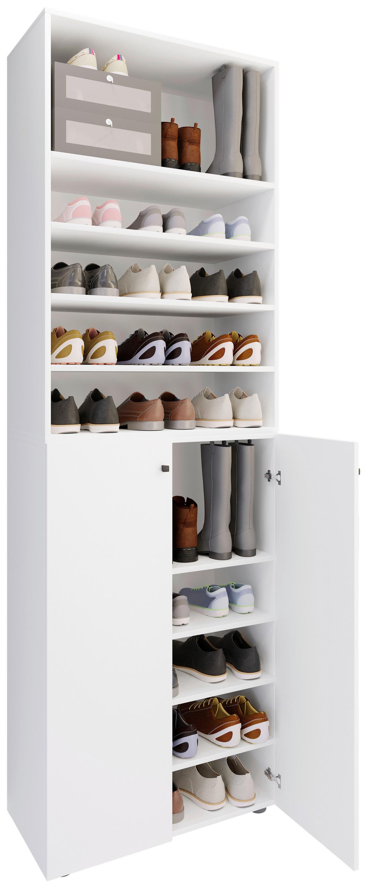 Schuhschrank Lona Weiß B: 70 cm - Schwarz/Weiß, Design, Holzwerkstoff (70/220/40cm) - MID.YOU