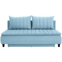 Boxspringsofa mit Schlaffunkt. + Bettkasten Marino Hellblau - Schwarz/Hellblau, MODERN, Textil (208/102/96cm) - Luca Bessoni