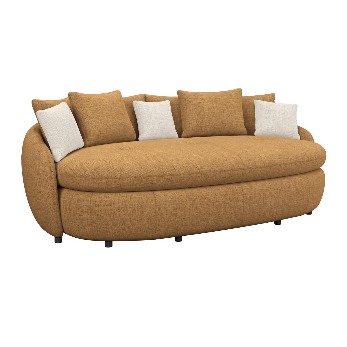 Mega pohovka ARUBA 2, horčicovožltá/prírodná ženilka - horčicovožltá/čierna, Trend, textil/plast (238/80/140cm) - Luca Bessoni