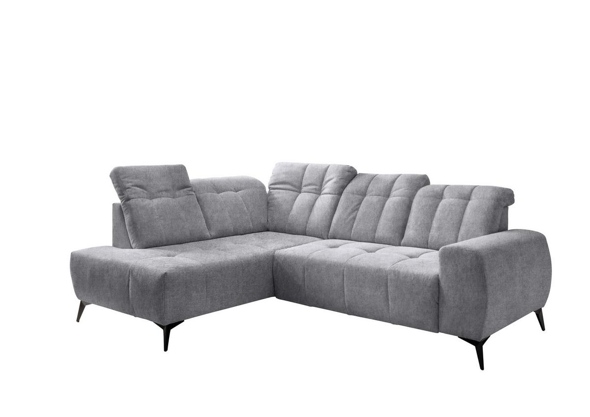 Ecksofa Mit Usb Anschluss Sano, Hellgrau, S: 200x261 Cm - Hellgrau/Schwarz, MODERN, Textil (200/261cm) - Livetastic