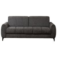 Schlafsofa inkl. Bettfunktion Webstoff anthrazit, B:206 cm - Anthrazit/Schwarz, MODERN, Holz/Textil (206/89/100cm)