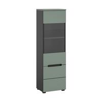 VITRINE Canu Graugrün B: 36cm - Schwarz/Graugrün, Design, Holzwerkstoff (36/125/33cm) - Livetastic